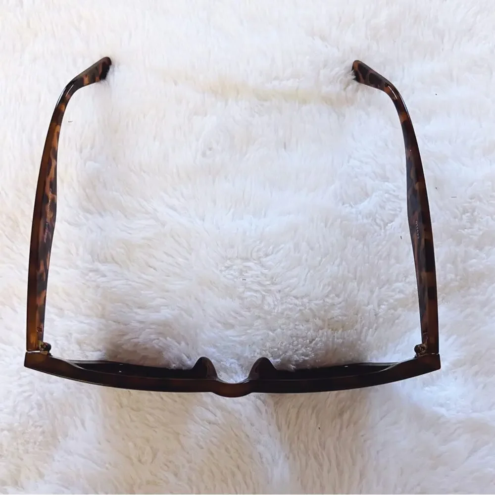 Lucy Tortoise Brown Sleek Square Frame Sunglasses